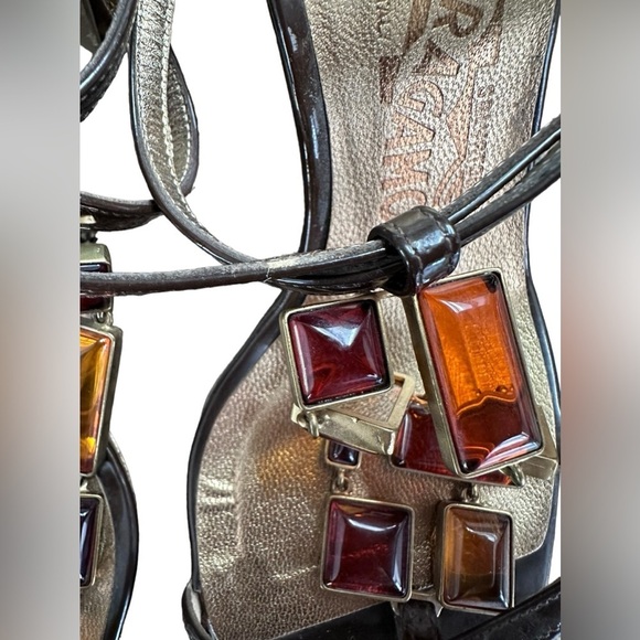 Salvatore Ferragamo Jeweled Heels. TAMARA WOMENS Size 6.5 L - Picture 14 of 15